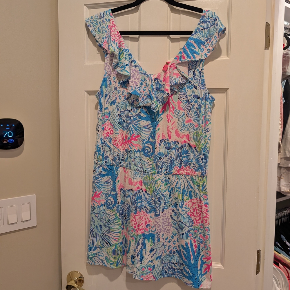 Lilly Pulitzer Alessa Romper Multi Sink Or Swim Size Large